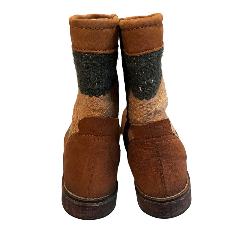 Seychelles Cowboy Leather and Woven Fabric Boots, Sz 10 - Picture 6 of 12